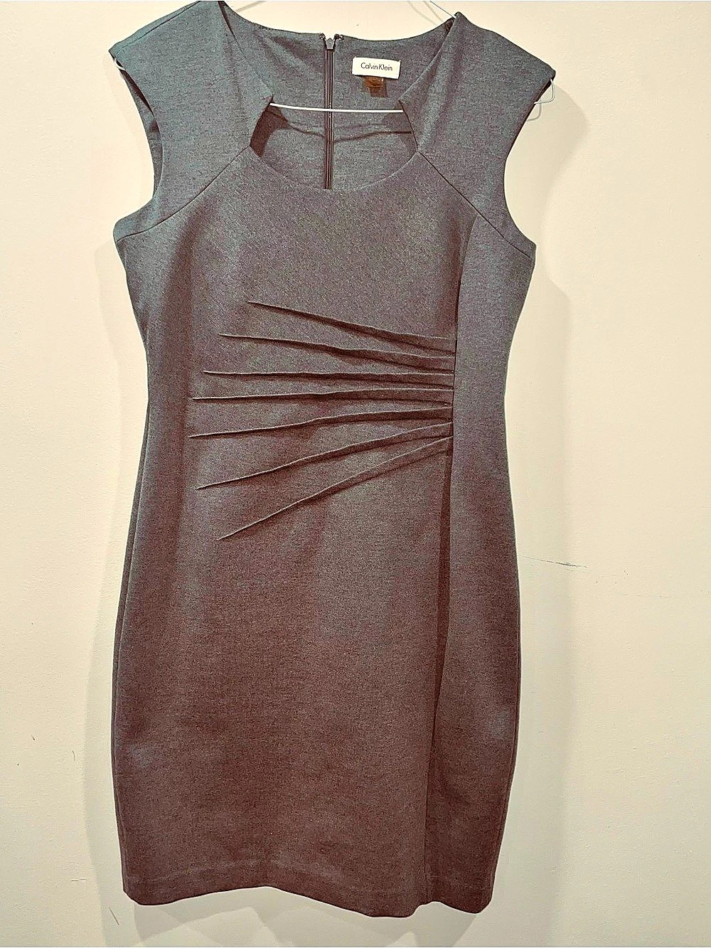 Calvin Klein Pleated Mini Dress Gray Size 10.